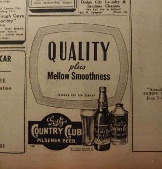 1948 Kansas Newspaper Pages J7590 - Goetz Country Club Beer - Set Of 4 Ads
