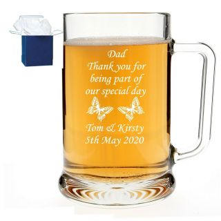 Personalised Engraved Pint Beer Glass Tankard Birthday Best Man Usher Gift
