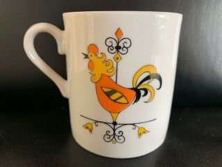 3 Vintage Rooster Weathervane Porcelain Coffee Cups Mugs 60 
