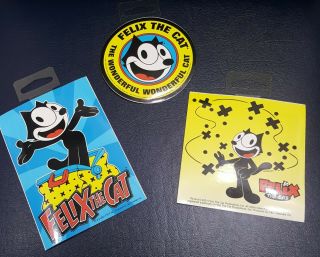 3 Felix The Cat Vinyl Decals Bag Of Tricks 2009 Round Square Rectangle Stickers