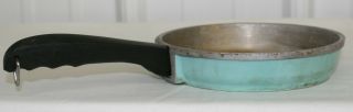Vintage Club Aluminum Cookware Skillet Frying Pan Aqua Teal Blue 6.  5” No Lid