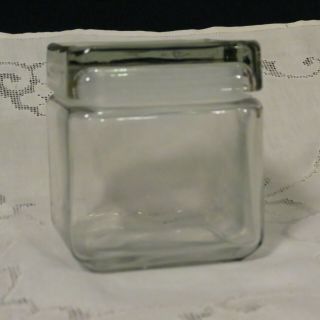 Anchor Hocking Square Clear Heavy Glass Kitchen Jar Canister W/ Gasket 4x4x5 "