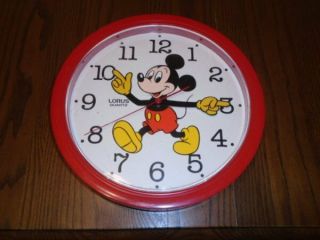 Vtg Walt Disney Company Mickey Mouse Wall Clock Lorus Quartz Vgc