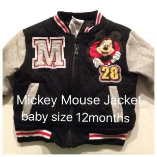 Disney“mickey Mouse” Infant Bomber Style Jacket Size 12 Months Baby L@@k