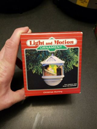 Vintage 1987 Hallmark Christmas Morning Light Motion Christmas Ornament