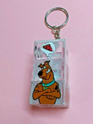 Vintage Scooby Doo Key Chain Ring 1999 Square Rotating Sd Cubes