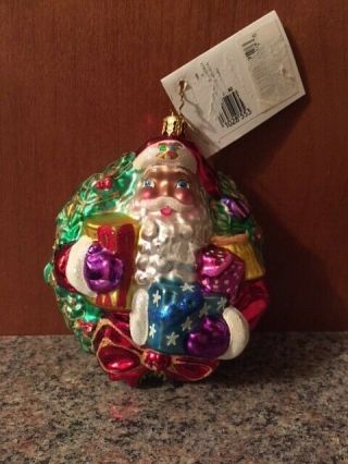 Christopher Radko " A Gift For Giving " Santa Christmas Ornament With Tag And Box