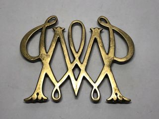 Vintage 1950 William And Mary Brass Trivet Williamsburg Great Patina