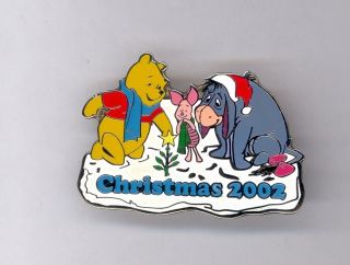 Uk Disney Store Winnie The Pooh Piglet Smiling Eeyore Tiny Christmas Tree Pin