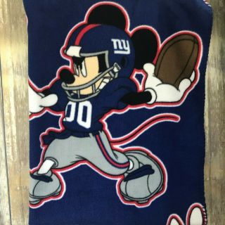 Nfl Disney Mickey Mouse York Giants 40 " X 50 " Fleece Throw Blanket