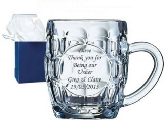 Personalised Pint Glass Tankard Wedding Father Of The Bride Gifts Engraved