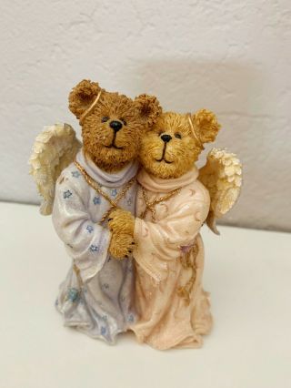 2004 Boyds Bear Angels Halo Wings Resin Figurine Always By Your Side Limited Ed