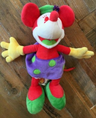 Disney Minnie Mouse / 9 Inch Plush Red / Rainbow Colored Red,  Purple,  Green Re