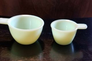 Jade Green Glass Measuring Cups 1/4 2oz And 1/2 4 Oz