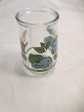 Vintage 1999 Nintendo POKEMON Welch ' s Jelly Jar Juice Glass 3 BULBASAUR 2