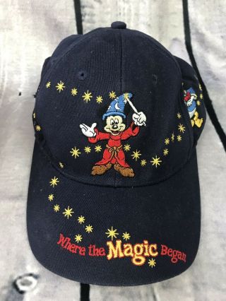 Disneyland Resorts Hat Blue Mickey Where The Magic Begins Fantasia Adult (h14)