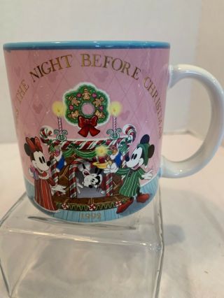 Vtg Japan Disney Mickey Mouse Christmas Ceramic Coffee Mug Coiffed 1992 Euc