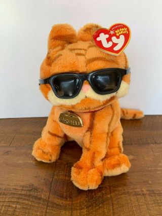 2004 Ty Beanie Babies Garfield The Movie Cool Cat Jim Davis Plush Stuffed W/ Tag
