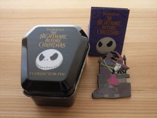 Shock Nightmare Before Christmas Pin W/coffin Collector Tin 2007 8 Spiked Club