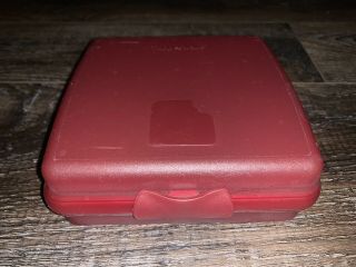 Tupperware Sandwich Holder Keeper Hinged 3752 Maroon Red Container