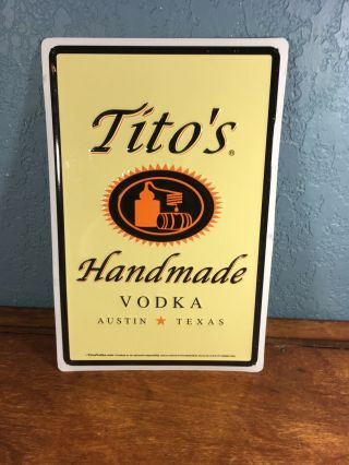 Tito’s Vodka Sign Tin Tacker Small 12” X 8” Man Cave Home Decor Perfect Gift