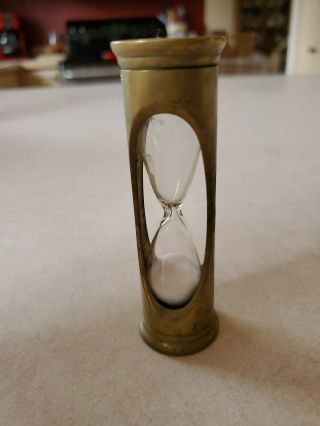 Vintage Hour Glass Sand Timer Brass