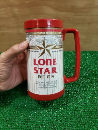 Vintage Lone Star Beer Plastic Mug Cup Thermo Serv Usa 6 1/4 " 1980 