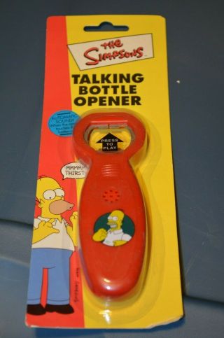 The Simpsons Talking Beer Bottle Opener Retro 2003 Vtg Barware Homer -
