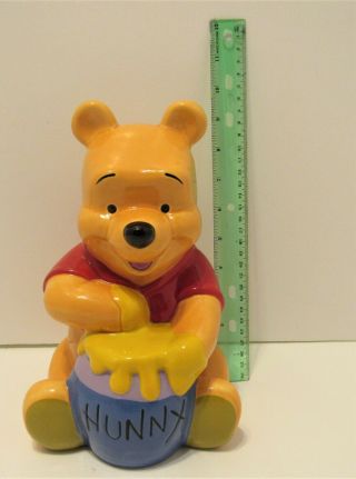 Ceramic Disney Showcase Winnie The Pooh Bear Hunny Coin Bank In Perfect Cond.