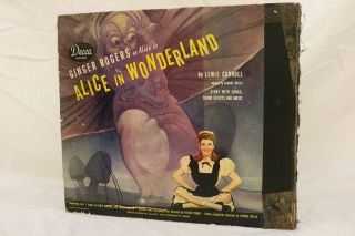 Vtg Record Set Ginger Rogers As Alice In Wonderland Disney Cover Art 2