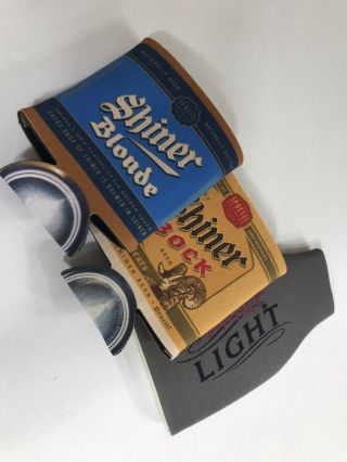 Shiner Bock Beer Koozies Set Of 3 Spoetzl Texas Brewery Blonde Light Centennial