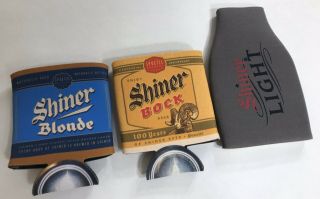 Shiner Bock Beer Koozies Set Of 3 Spoetzl Texas Brewery Blonde Light Centennial 2