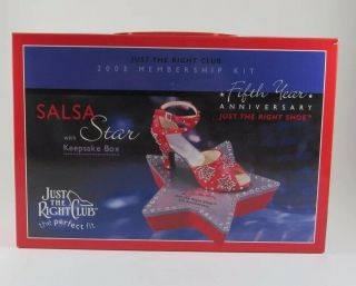 Just The Right Shoe Salsa With Star & Keychain 2 Pc,  Boxed Set