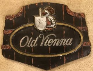 Vintage Old Vienna Beer Chalkware Plaster Bar Wall Plaque