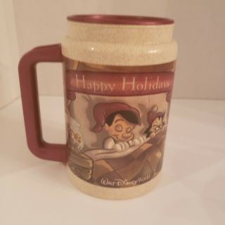 Walt Disney World Coca Cola Souvenir Travel Mug Cup Christmas 1997 Pinocchio