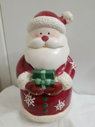 Santa Cookie Jar Hand Painted Ceramic Christmas Cookie Jar Christmas Decor