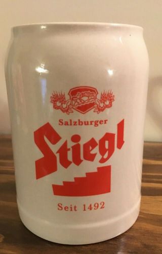 Salzburger Stiegl Bier 0.  5l Stoneware Beer Mug Stein Austria Germany