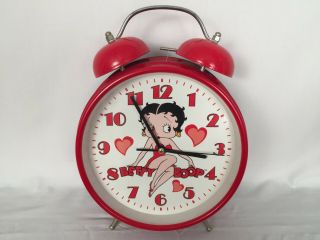 Fully Functional Vintage Betty Boop Themed Red Alarm Clock With Batteries