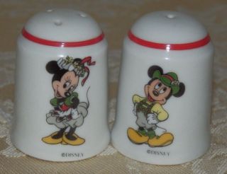 Reutter Disney Florida Mickey & Minnie Mouse Salt & Pepper Shakers 1990 Germany
