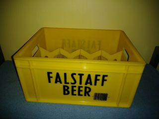Vintage Yellow Plastic Falstaff Beer Case