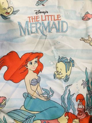 Vtg 90s Disney Little Mermaid Movie Princess Ariel Twin Fitted Sheet