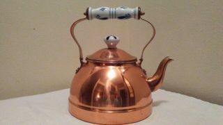 Copper Tea Kettle With Ceramic Handle