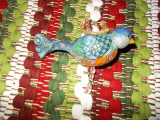 Jim Shore Enesco Heartwood Creek Hanging Blue Bird Ornament with Beads 3