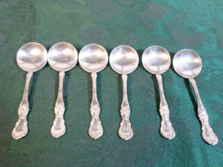 6 Vintage 1835 R.  Wallace Large Bowl Silverplate Demitasse Spoons