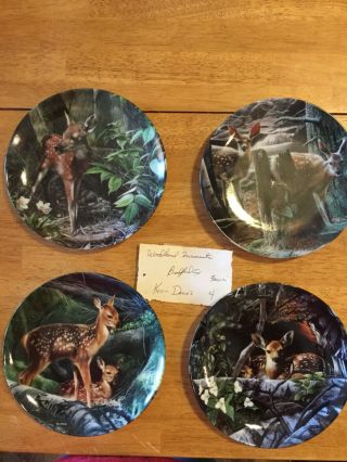 Woodland Innocents Fawns Collector Plate Kevin Daniel Set Of 4