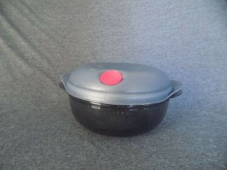 Tupperware 6½ Cups Microwavable Bowl With Vented Lid / Smoke Black/grey 5411