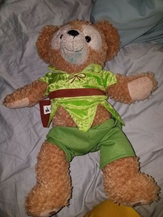 Disney 17 " Duffy Teddy Bear In Peter Pan Costume Outfit Hidden Mickey Mouse