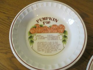 Pumpkin Pie Baking Dish Plate Pan Recipe Decorated,  Ceramic