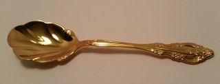 Golden Artistry By Oneida Community Scalloped Sugar Spoon 5 3/4 ",  Electroplate