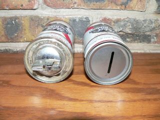 2 Vintage Pabst Blue Ribbon Steel Beer Can Advertising Items Coin Bank & Lighter 3